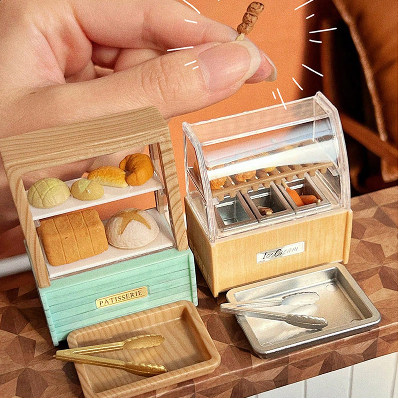 Snacks Food Usa - Dollhouse Miniature Bread Cabinet Food Snack