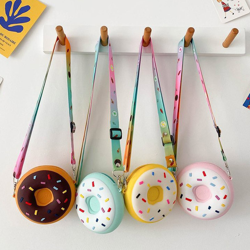 Food Snacks For Kids - Cute Donut Girl Crossbody Bags Silicone