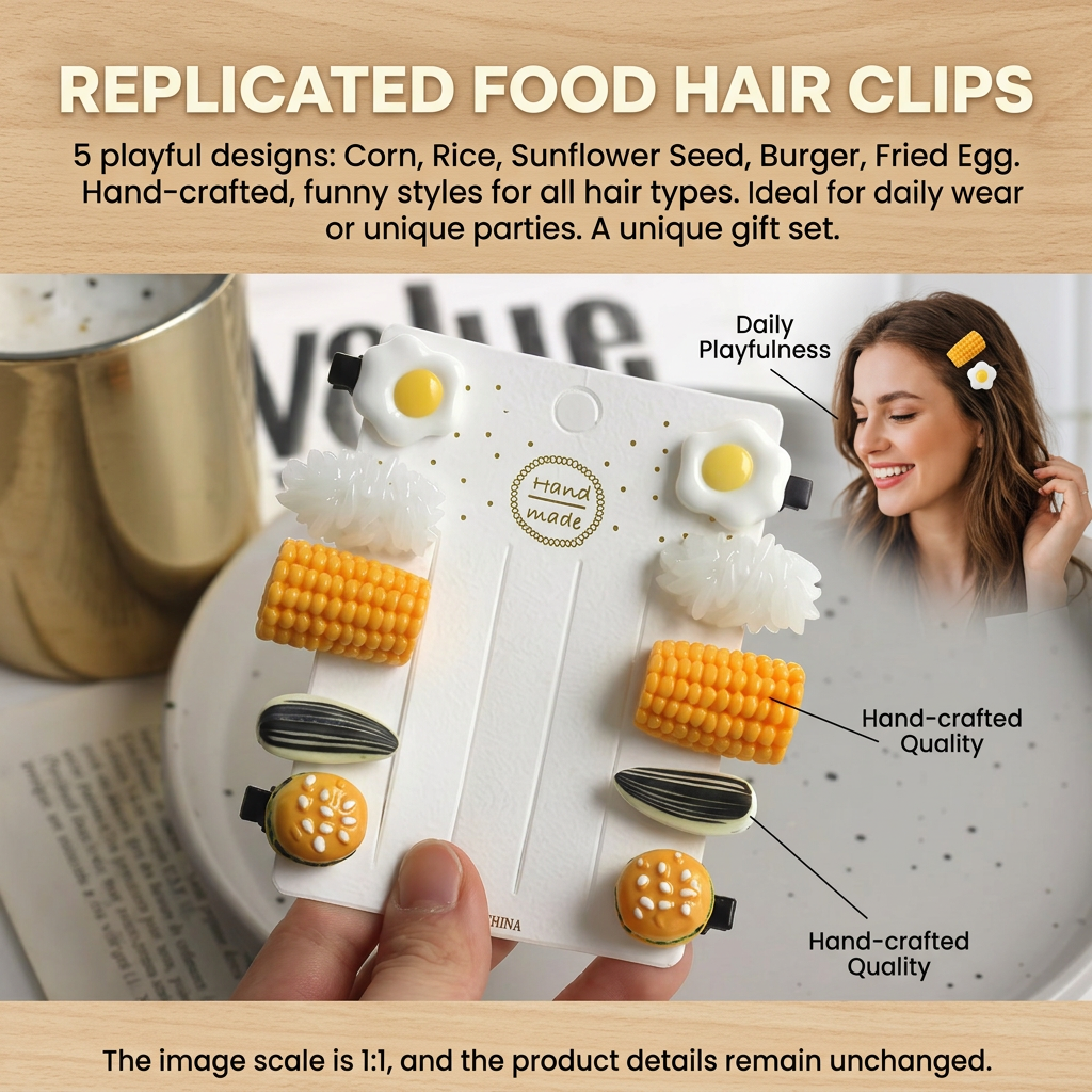Mini Food Hair Clips Set Reali - Food Snacks For Kids review and price