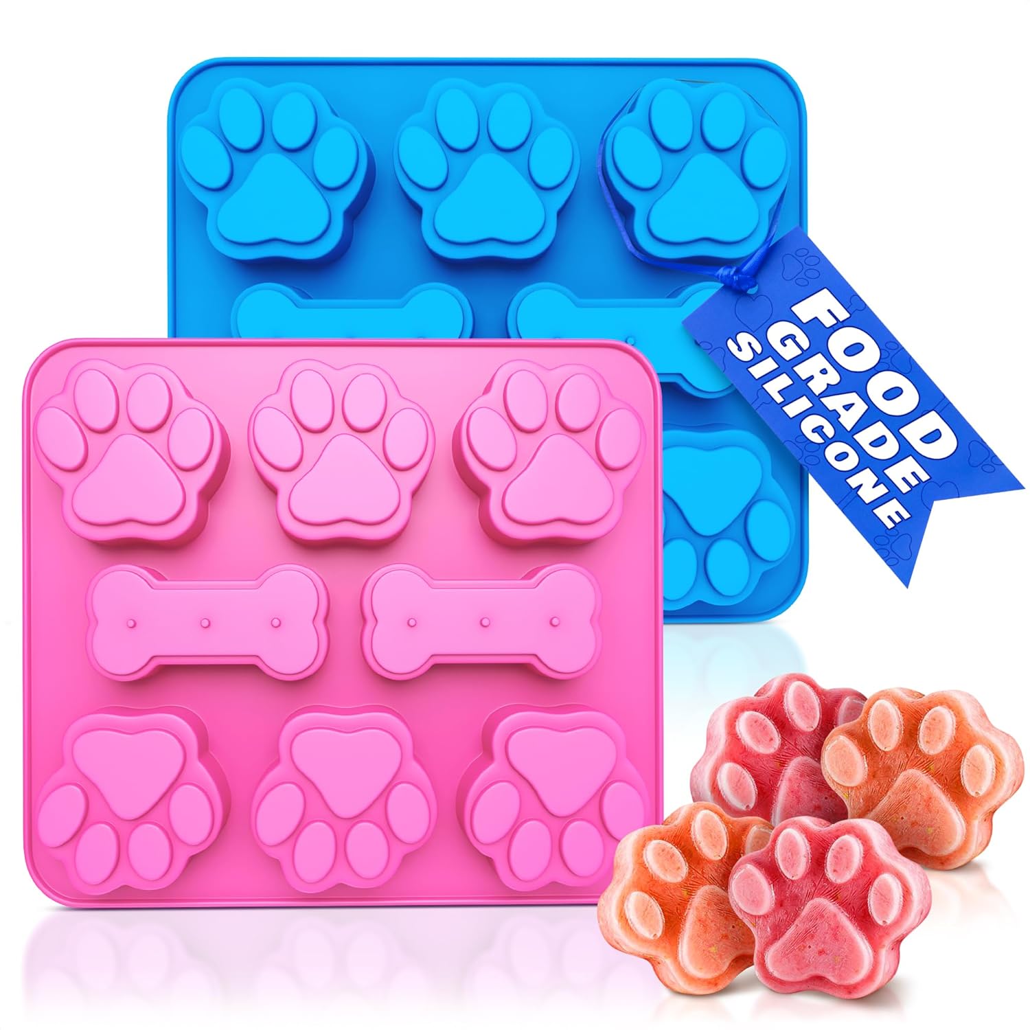 2 Pcs Dog Treat Molds Silicone - Peanut Butter Snack review and price