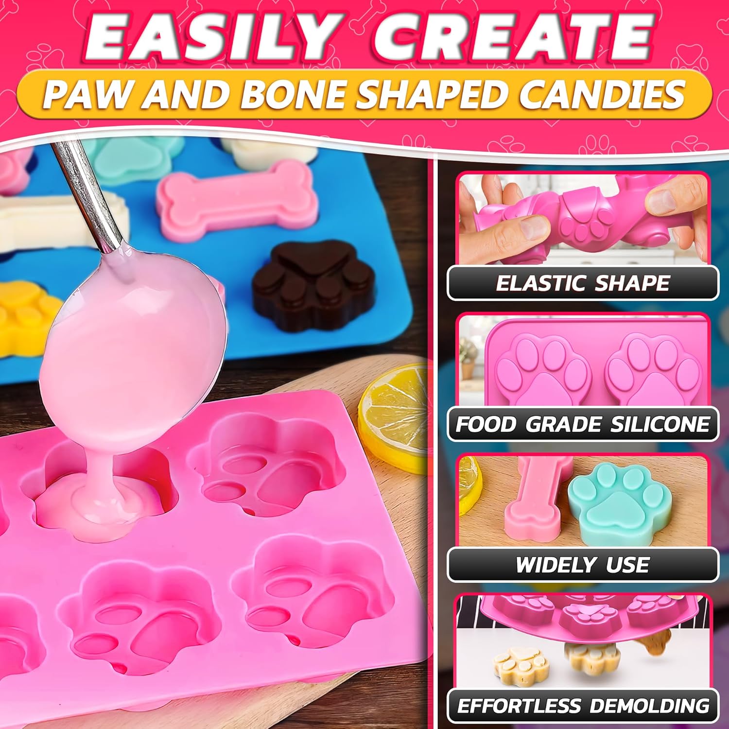 2 Pcs Dog Treat Molds Silicone - Peanut Butter Snack review and price