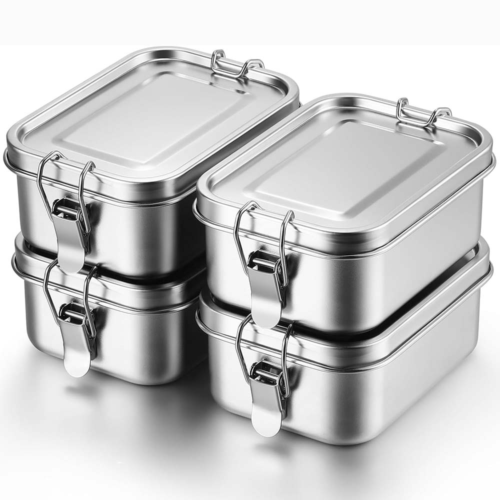 4Pcs Stainless Steel Bento Box - Food Snacks Box review and price
