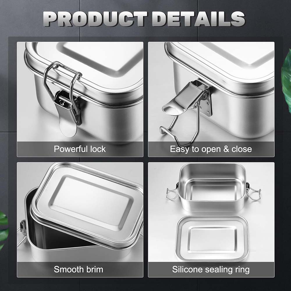 4Pcs Stainless Steel Bento Box - Food Snacks Box review and price