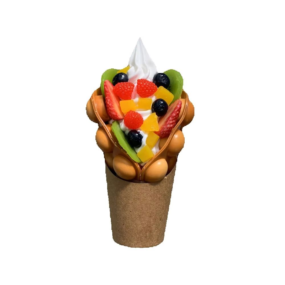 Ice Cream Bubble Waffle Model  - Food Snacks Order review and price