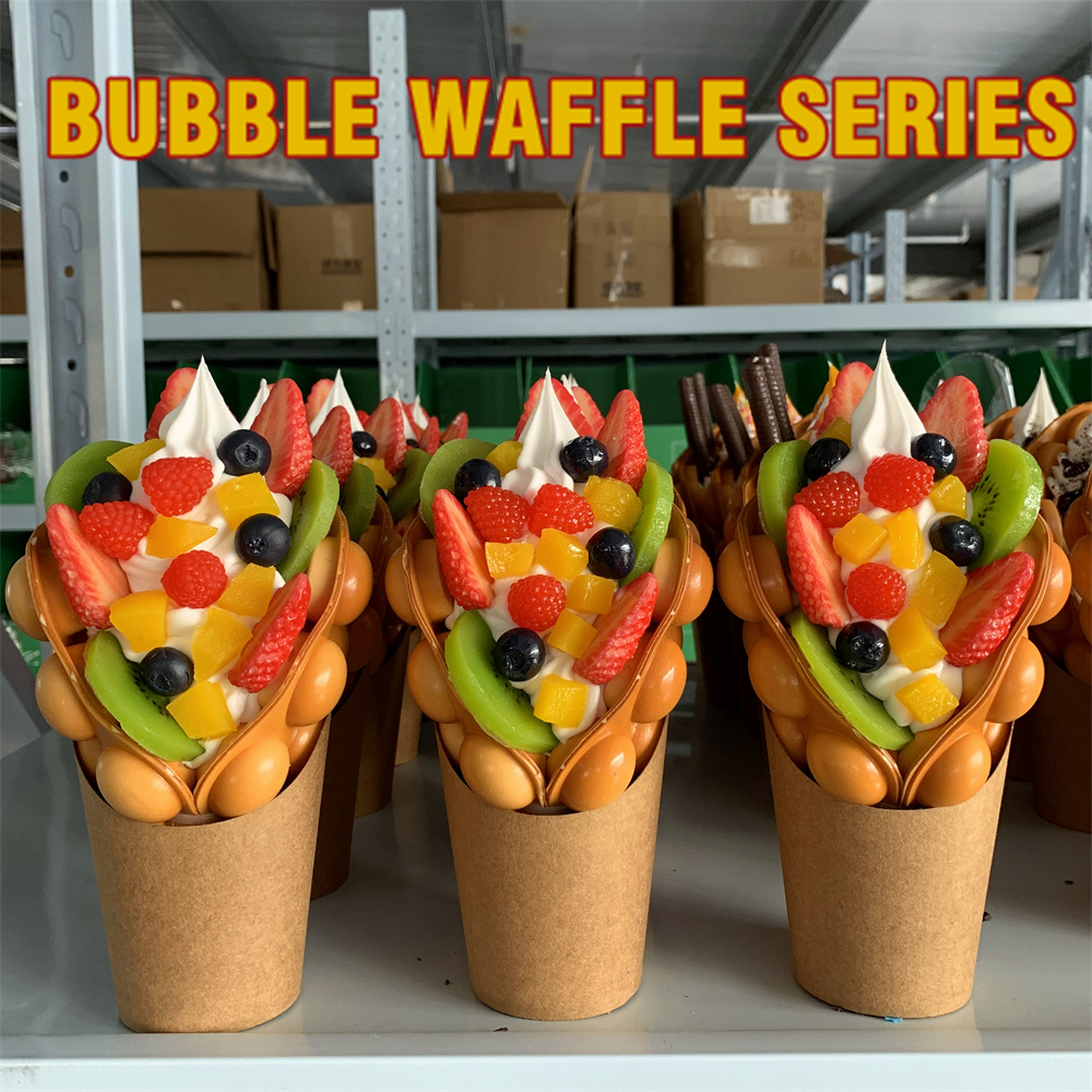 Ice Cream Bubble Waffle Model  - Food Snacks Order review and price