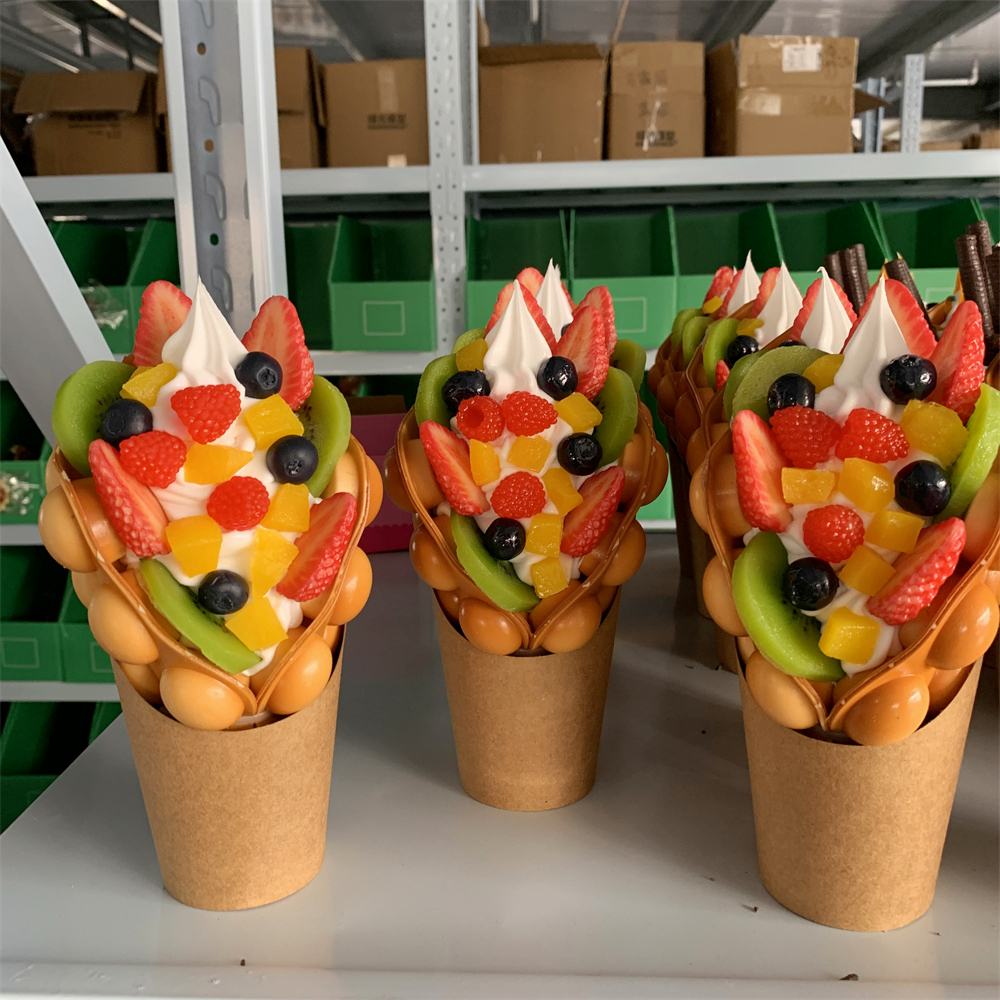 Ice Cream Bubble Waffle Model  - Food Snacks Order review and price