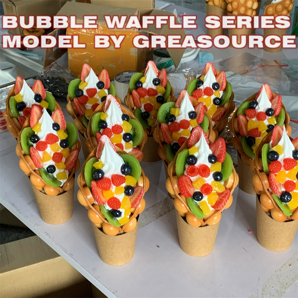 Ice Cream Bubble Waffle Model  - Food Snacks Order review and price
